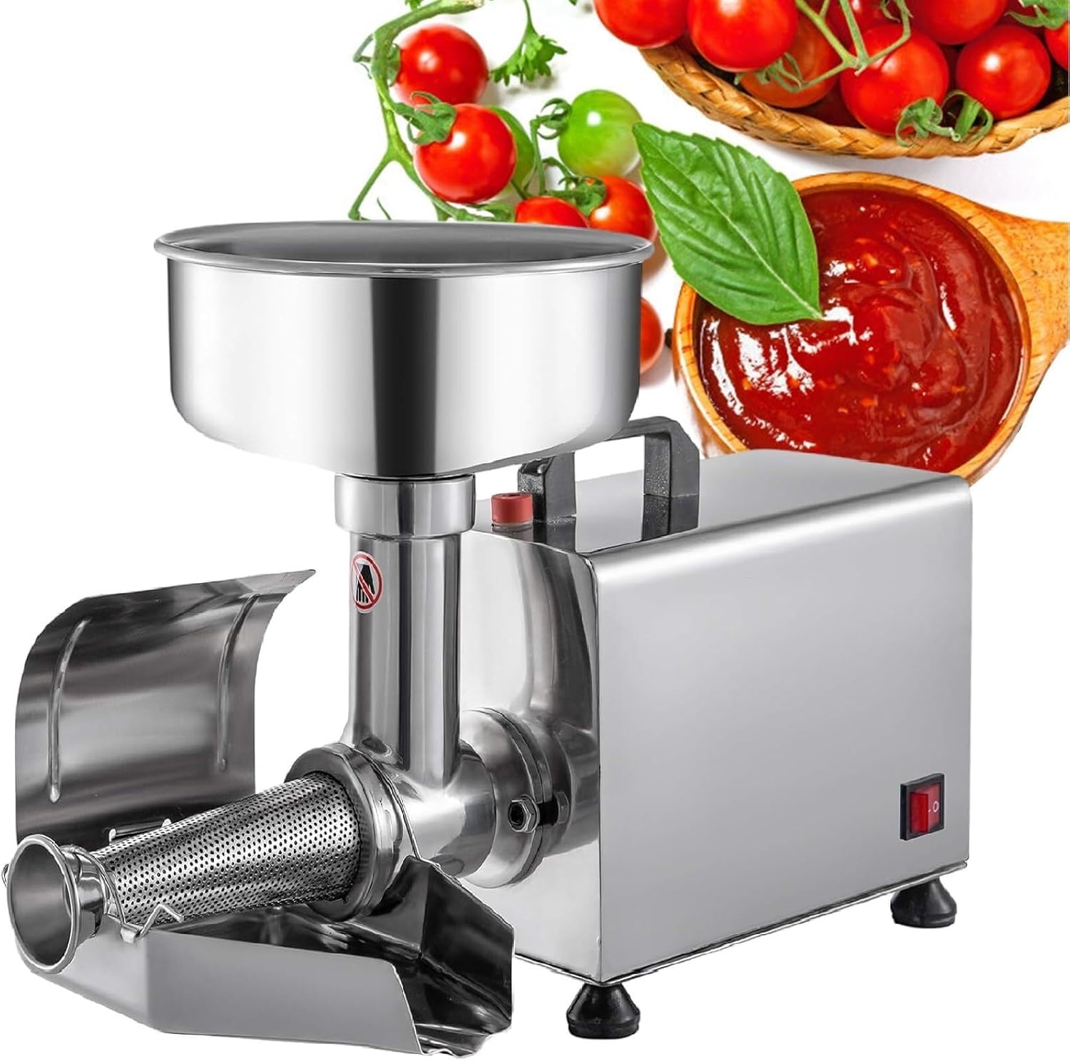 Commercial Tomato Milling Machine, 370W Electric Tomato Strainer, Stainless Steel Food Press Tomato Sauce Maker