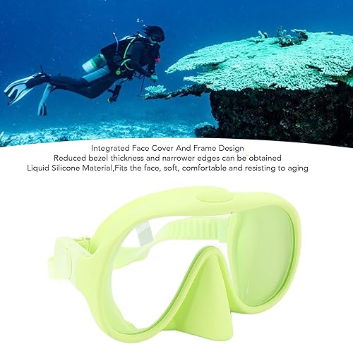 Miniatura 3 de Máscara de buceo, gafas de natación con vista panorámica, máscara de buceo libre, máscara de snorkel, máscara de snorkel, máscara de natación, Verde