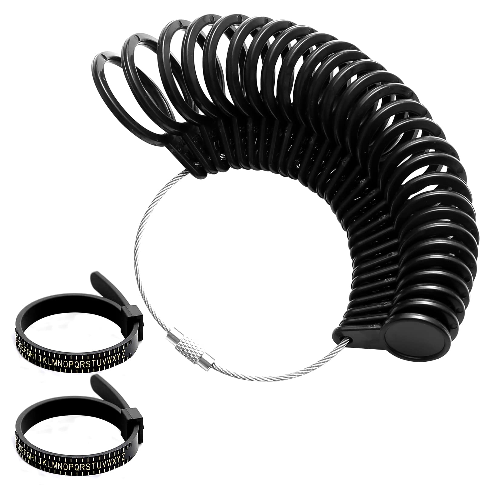 Ring Sizer UK,moinkerin Ring Sizer Gauge UK A-Z Sizing Finger Size Measurer for Both Women & Men Measuring Rings Diameters