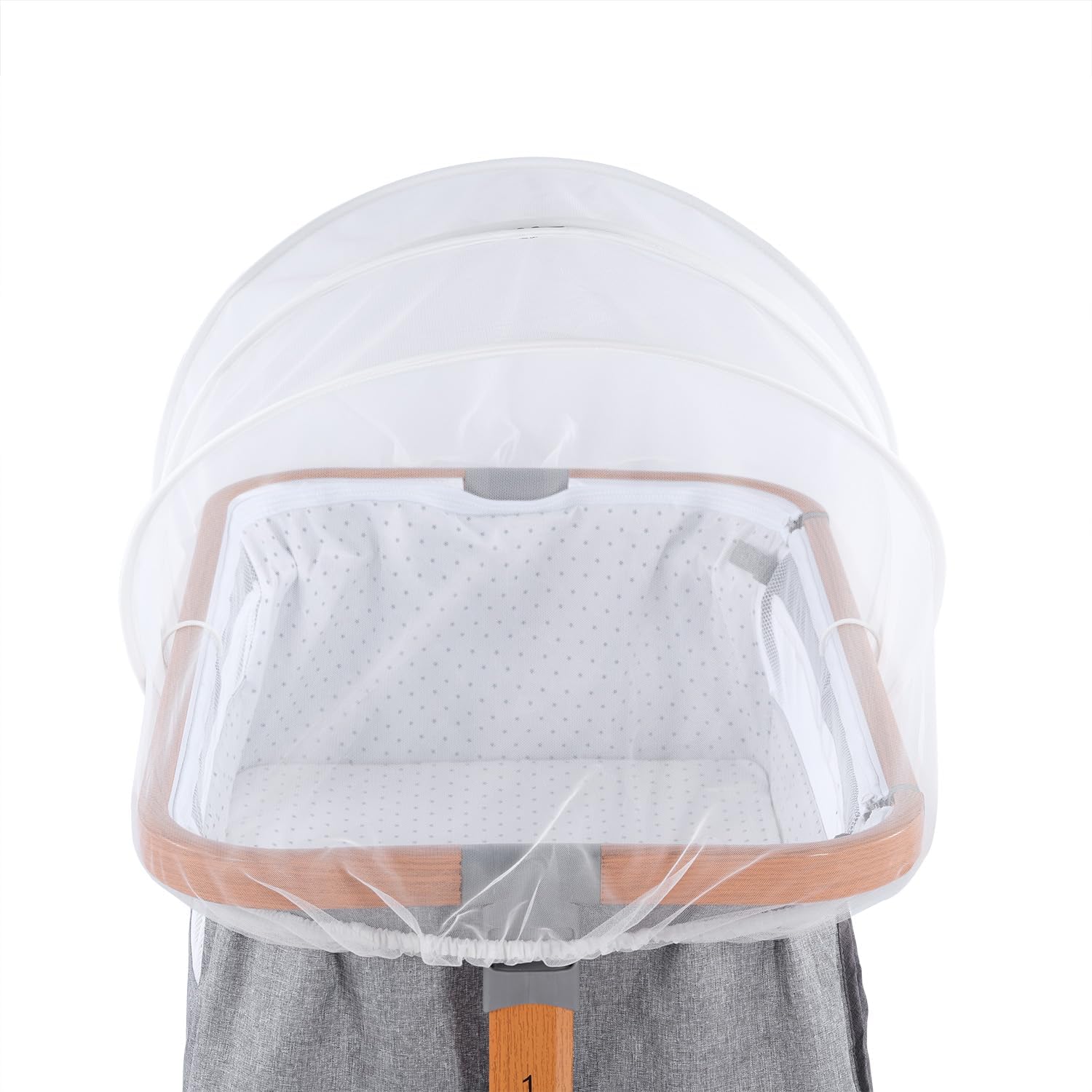 SeedFuture Bassinet Mosquito Net Cover with 2-Way Zipper for Baby Bassinet Bedside Sleeper Travel Crib White