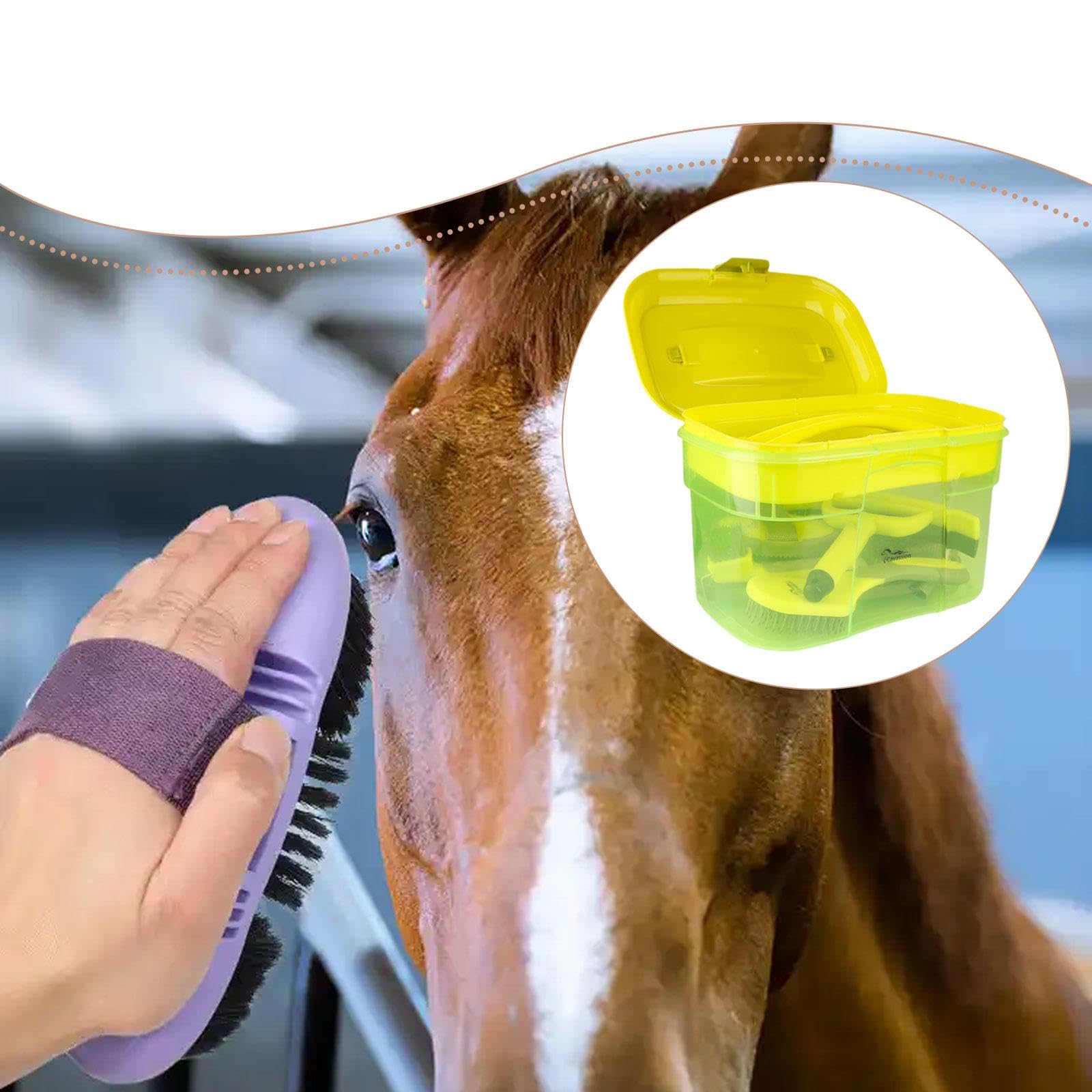 Kit de Aseo para Caballos de 8 Piezas: Raspadores Profesionales Y Cepillos Prácticos para Caballos.
