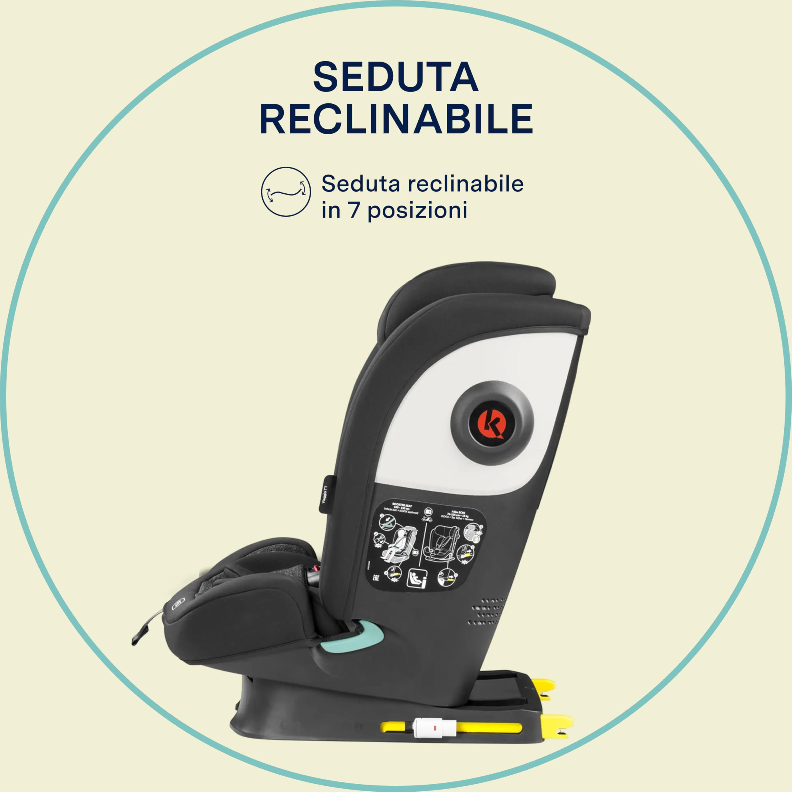 PEG Viaggio TT Seggiolino Auto Evolutivo i‑Size con ISOFIX, 76–150 cm, 15 mesi–12 anni, 9–36 kg, Schienale Reclinabile, Poggiatesta Regolabile, Protezioni Laterali, Planet