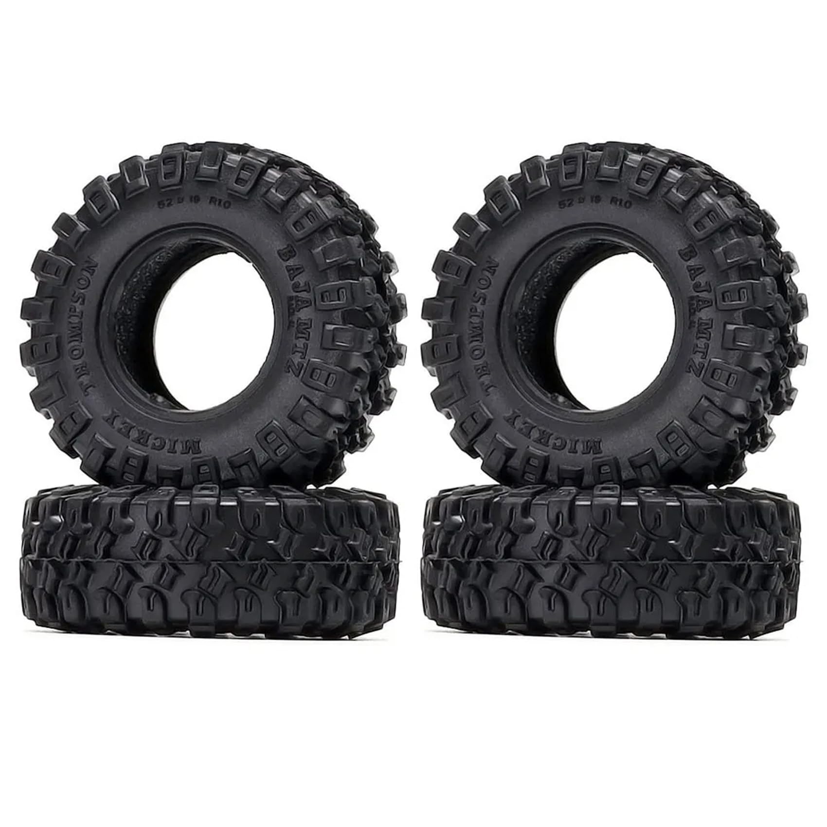 KINGCOO 4PCS 1.0" Rubber Tyre All Terrain RC Crawler Car Wheel Tires für 1/18 1/24 RC Rock Crawler Auto für Axial AX24 SCX24 FMS FCX24 FCX18 TRX4M Enduro24 Upgrade Parts (52x19MM-B)