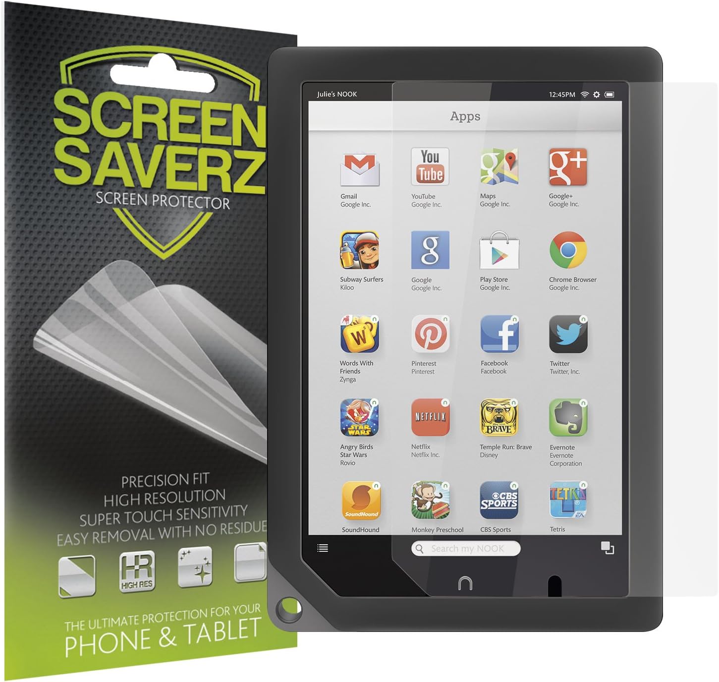 Screensaverz HD Clear Screen Protector Shield for Barnes & Noble Nook HD+ 9 inch Tablet [3-Pack] + Lifetime Replacement Warranty