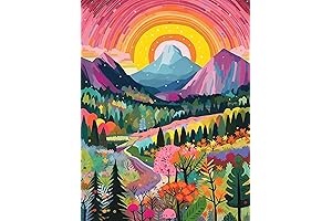 Mountain Paint by Number Kit for Beginners Landscape
