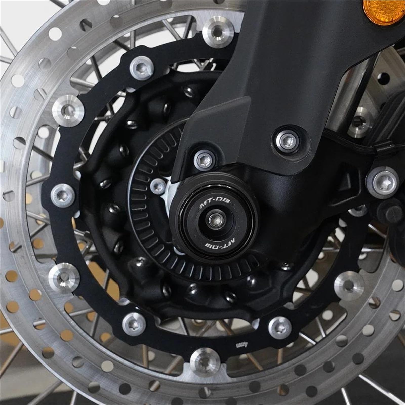 Protector Horquilla Delantera Trasera Motocicleta para Yamaha MT09 MT-09 2014-2020 MT 09 SP MT-09SP 2021-2025 Deslizadores Protector Almohadilla Choque Horquilla Rueda Moto(Titanio,Delantero Trasero)