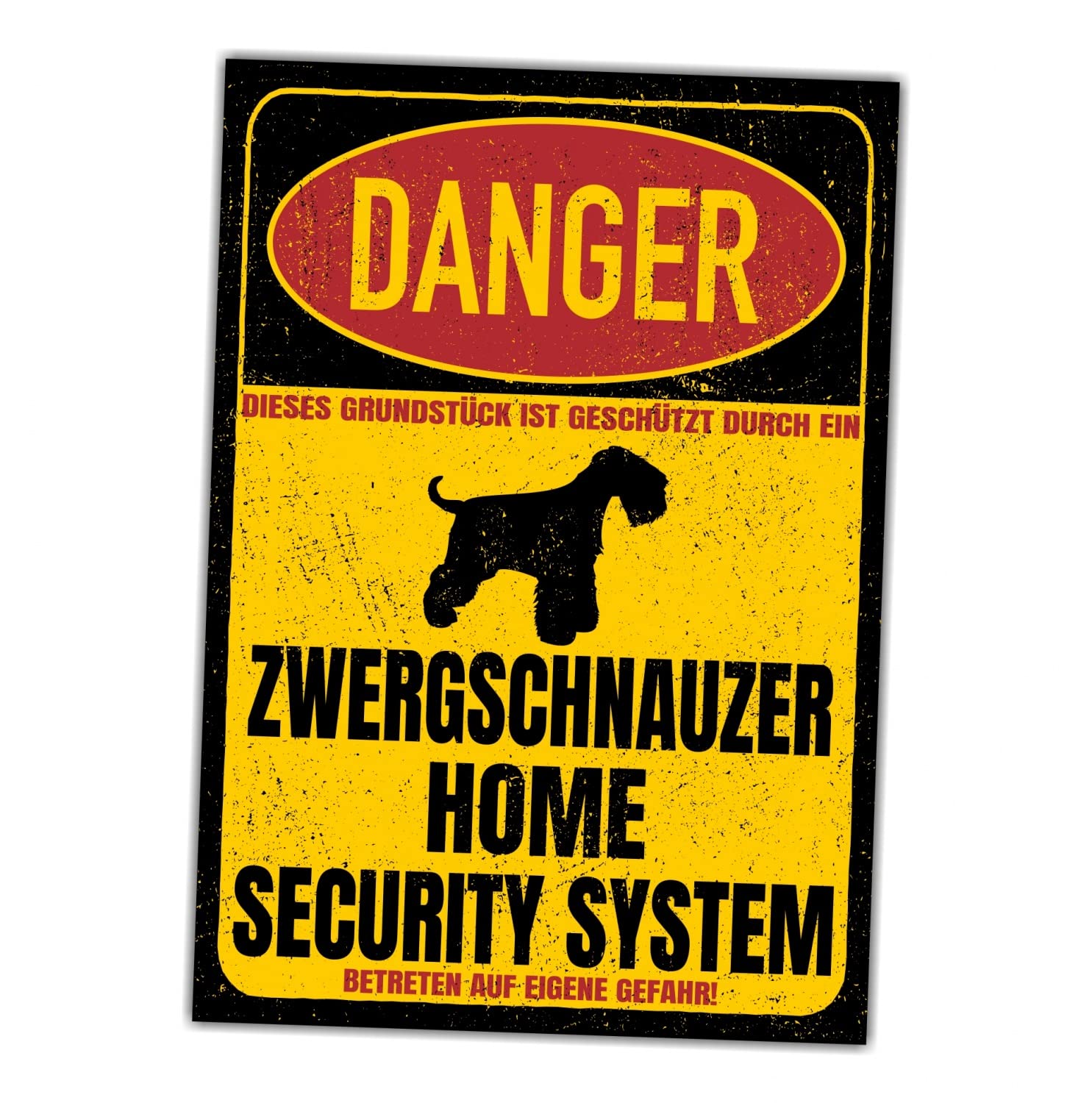 Collie-Warnschild – Langhaarcollie Security System, Aluverbund, 20x14 Cm, Wetterfest