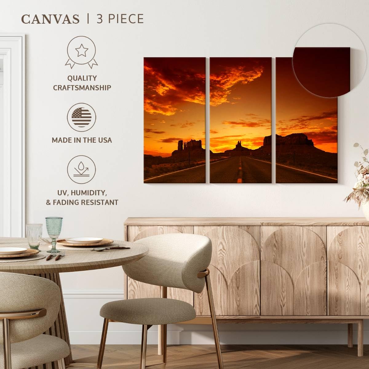 Amazon.com: ElephantStock - Road Sunset Wall Art - Horizontal