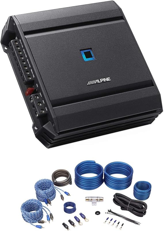 S2-A36F Amplificador de audio para automóvil Serie S de 4 canales RMS de 320 vatios Clase D + KIT absoluto4-2RCA Kit de amplificador de calibre 4