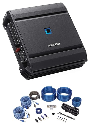 Alpine S2-A36F 320w RMS 4-Channel S-Series Amplificador de audio para automóvil clase D + kit de amplificador de calibre 4 Absolute KIT4-2RCA