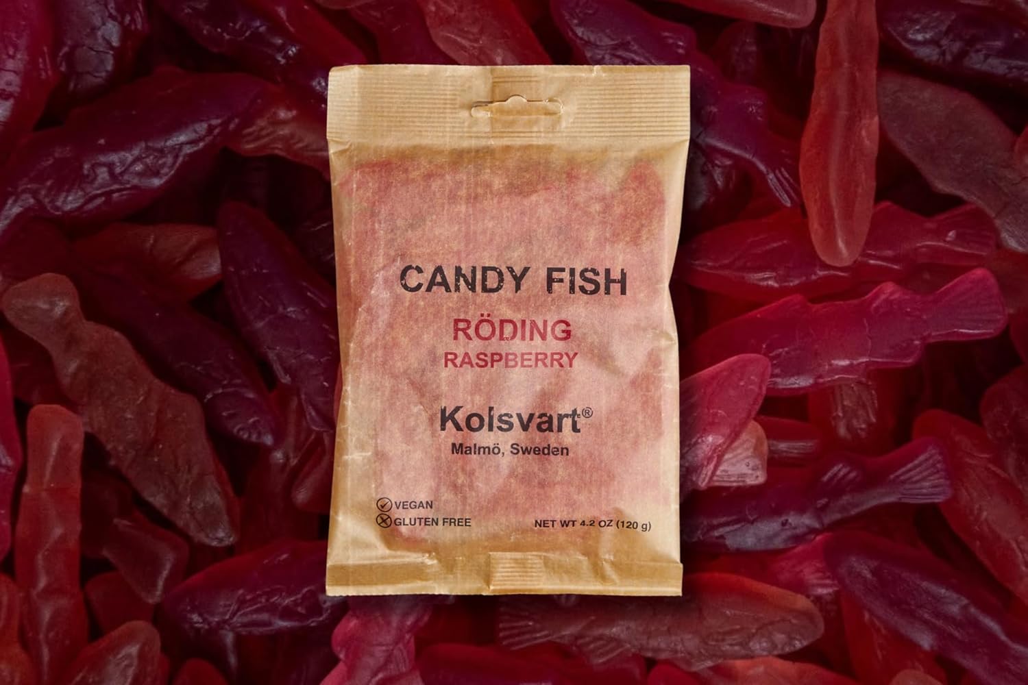 Kolsvart Raspberry Swedish Candy – Vegan & Gluten-Free Gummies with Natural Fruit Flavor – Scandinavian Gummy Candy – 4.2 oz Each (Pack of 5)