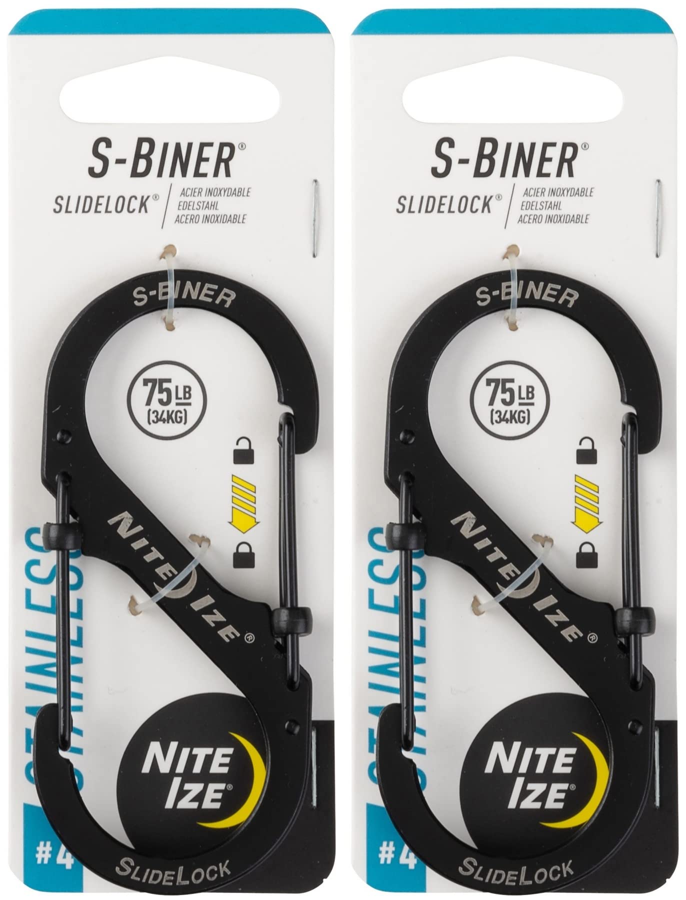 Nite Ize Keyring Dbl Sidelok#4blk
