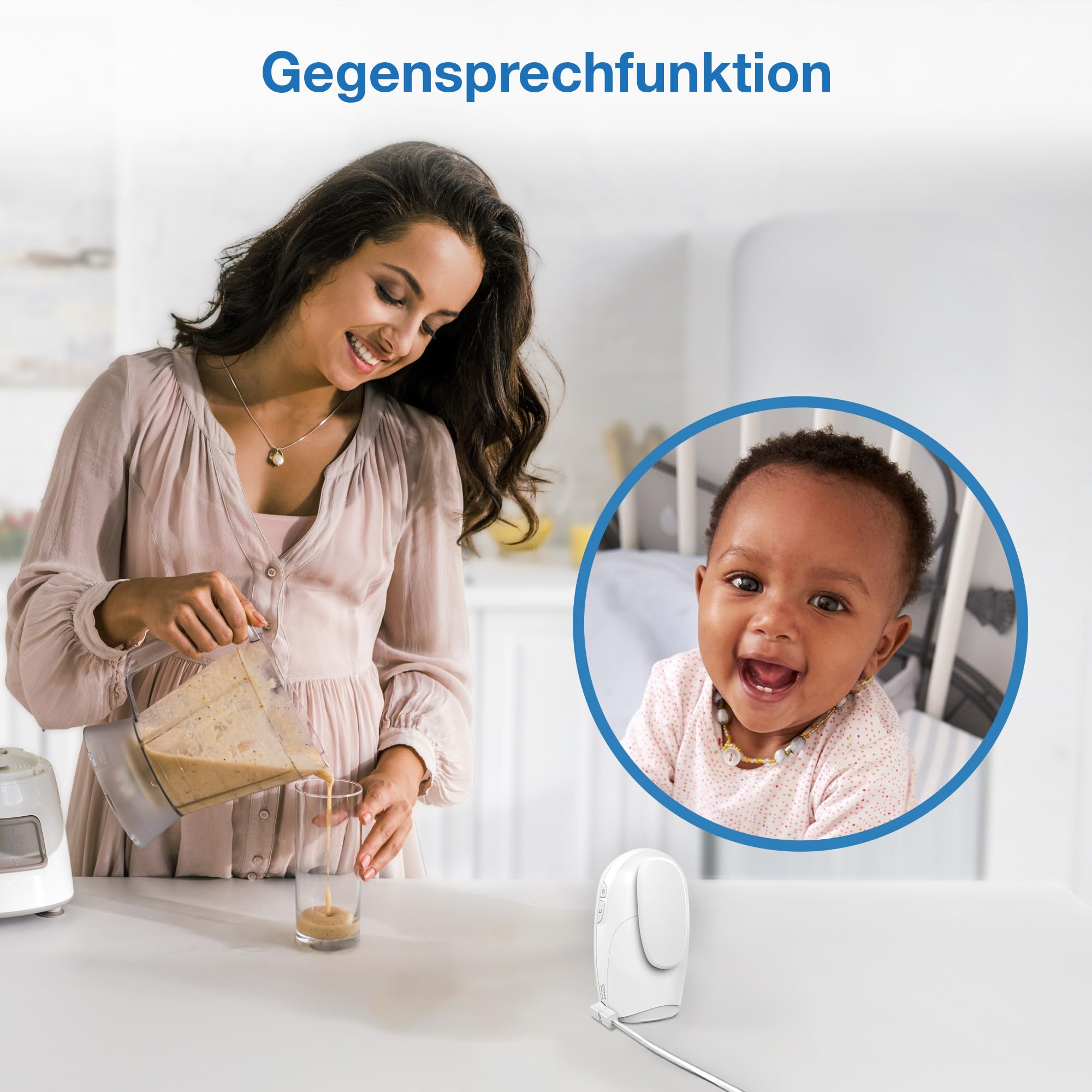 VTech Digitales Audio-Babyphon DM1212 – DECT-Technologie, Gegensprechfunktion, Geräuschpegelanzeige, Temperatursensor, Sternenhimmel-Nachtlicht u. v. m. – Mit Eltern- und Babyeinheit