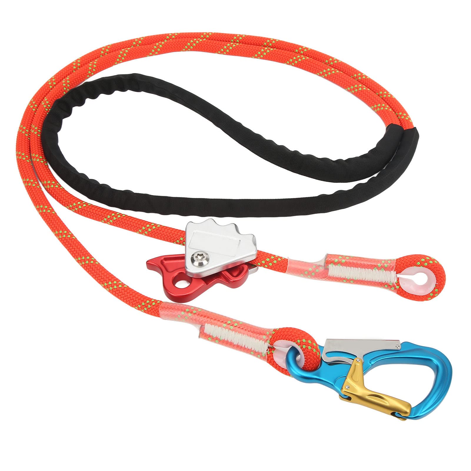 Cocoarm Stahlkern Baumkletterseil, Kletter-Sicherheits-Lanyard Verstellbares Absturzsicherungsseil Lanyard Klettern Bergseile mit Triple Lock-Karabiner 12mm