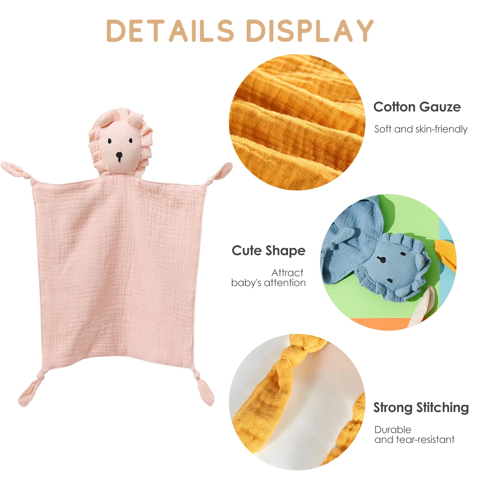Paño De Seguridad Para Bebés GRÜNSPECHT - 100% Algodón Orgánico, Con Diseño De Conejo, También Sirve Como Marioneta