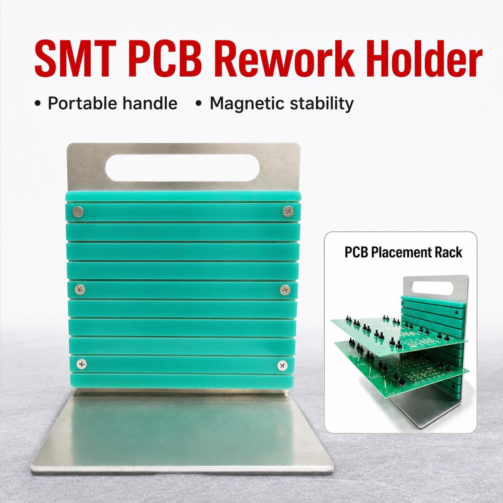 Supporto Per Rilavorazione Pcb Smt, Porta Circuiti Stampati Scanalati, Dispositivo Di Fissaggio Pcb In Alluminio, Stoccaggio Verticale Delle Schede, Ingresso Scanalato, Stoccaggio Multistrato,