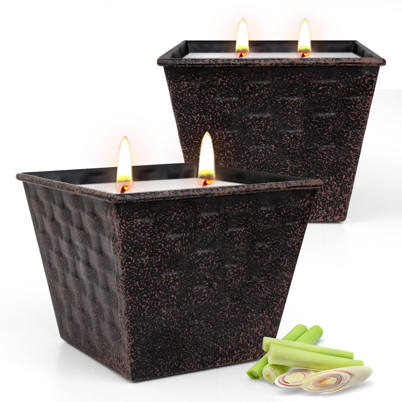 KEARLGMBH 2-Pack Double-Wick Citronella Candle