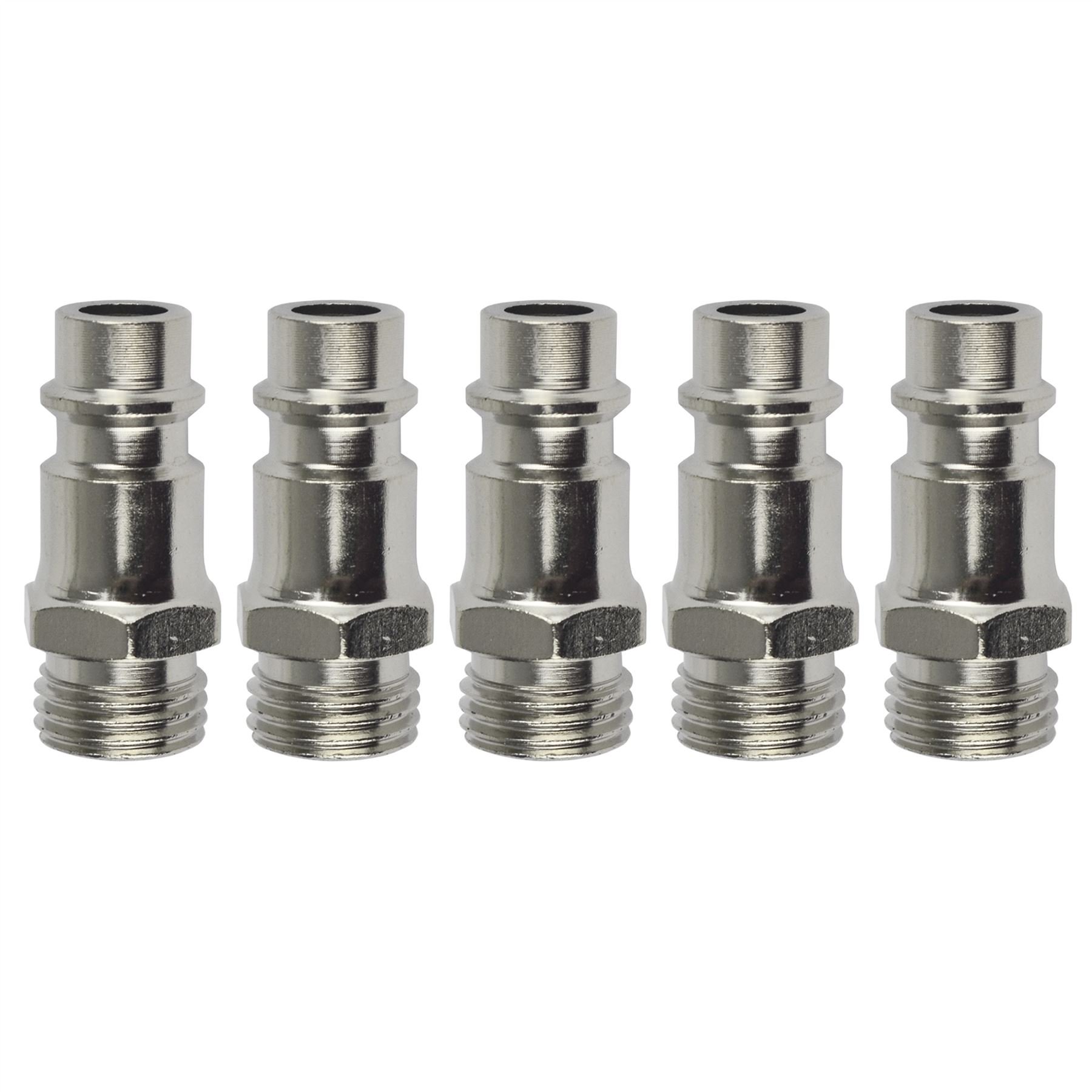 Ab Tools Men's Silver Euro Air Line Hose Fitting Connector Quick Release 1/4 Bsp Thread 5Pk