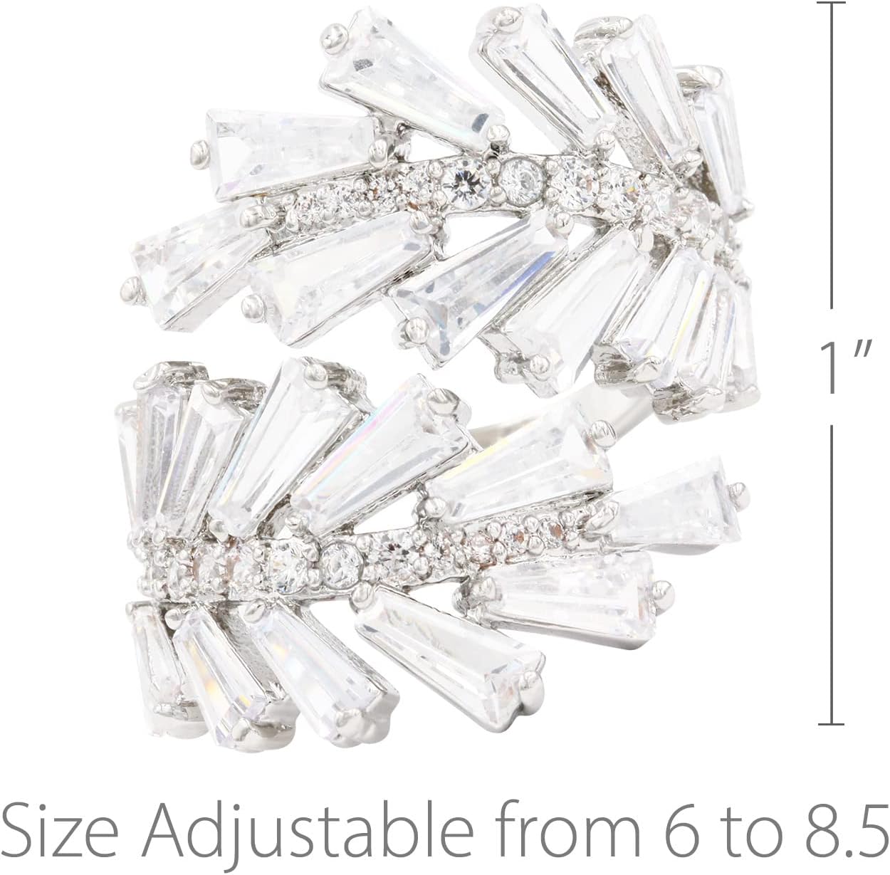 Lavencious Art Cocktail Fashion Ring Size Adjustable From 6-8.5 Cubic Zirconia Jewelry - Image 3