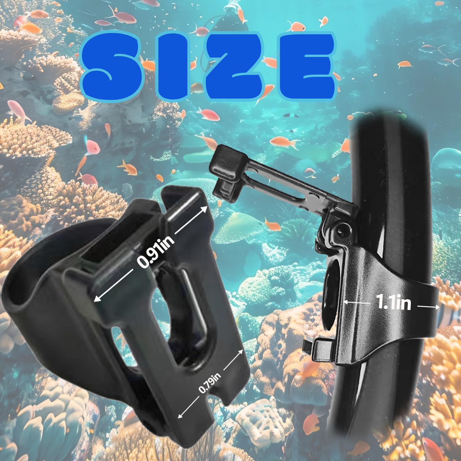 2 Pack Snorkel Clip Universal Plastic 25mm Snorkel Holder Snorkel Retainer Air Tube Keeper for Scuba Diving Snorkeling Equipment