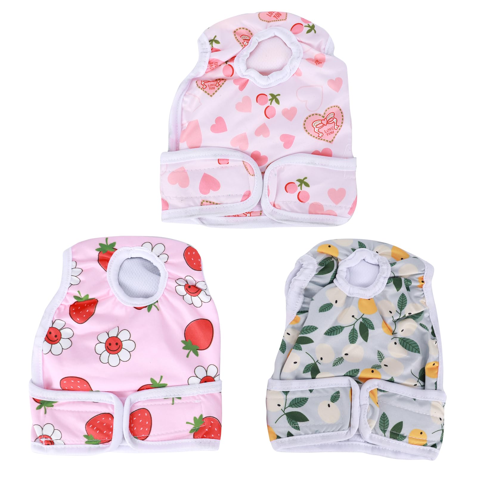 3 Packs Reusable Female Dog Nappies, Dog Season Pants Super Absorbent Washable Dog Diapers, Comfortable Pet Diapers Sanitary Panties for Small Medium Incontinence Dogs (L)