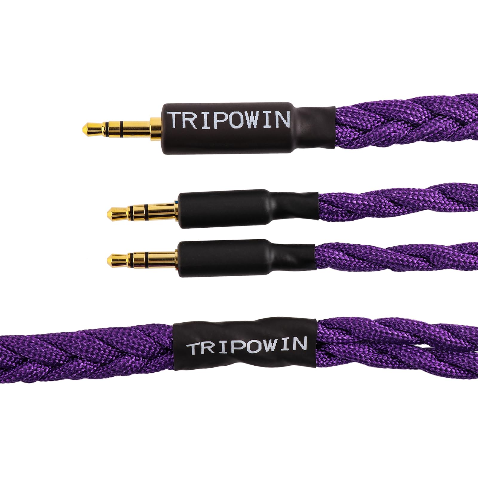 Linsoul Tripowin GranVia ulepszony kabel zastępczy do słuchawek OFC, podwójne złącze 3,5 mm do słuchawek stereo 3,5 mm do HE4XX/HE-400i/HE400se/Goldplanar/Focal ELEGIA, fioletowy, 2 m