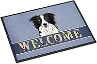 Vista 88 de Caroline's Treasures BB1449JMAT - Tapete de bienvenida de carlino negro, 24 x 36 pulgadas, tapete azul para puerta delantera, para interiores