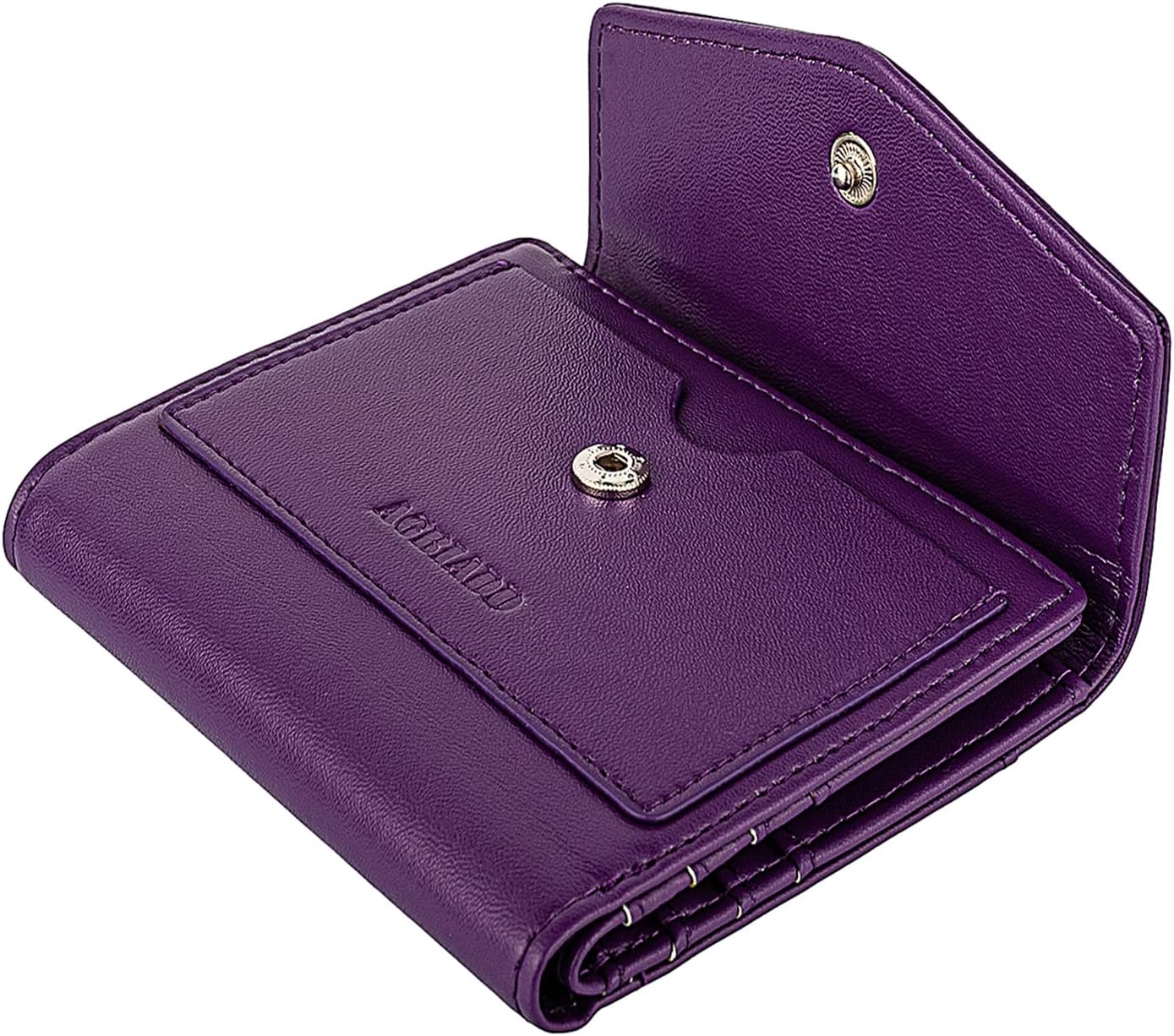 Small Compact Leather Wallet for Women, RFID Blocking Women's Credit Card Holder Pocket Wallet Ladies Purse, purple, OneSize, Rfid Wallet