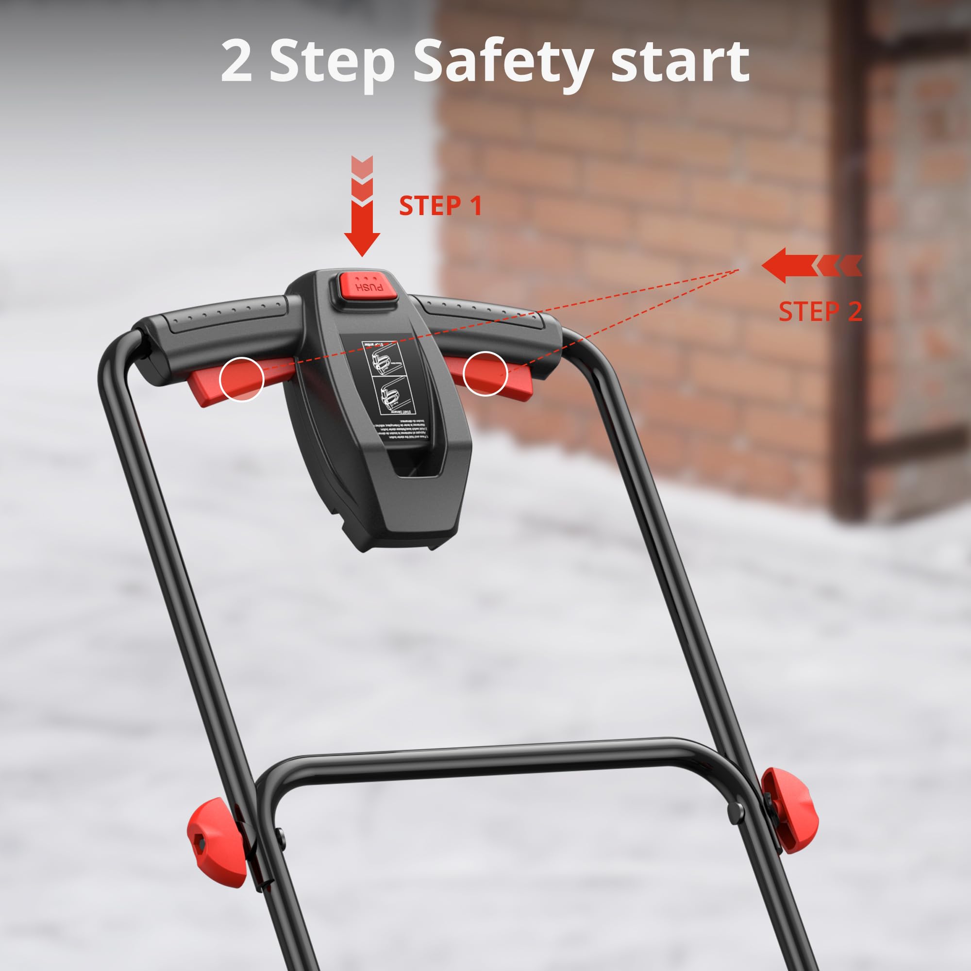 AMERISUN Spazzaneve elettrico da 45,7 cm, lancianeve con filo da 15 Amp con distanza di lancio di 9 m, facile avvio in due fasi, strumento leggero per la rimozione della neve per vialetto, passerella