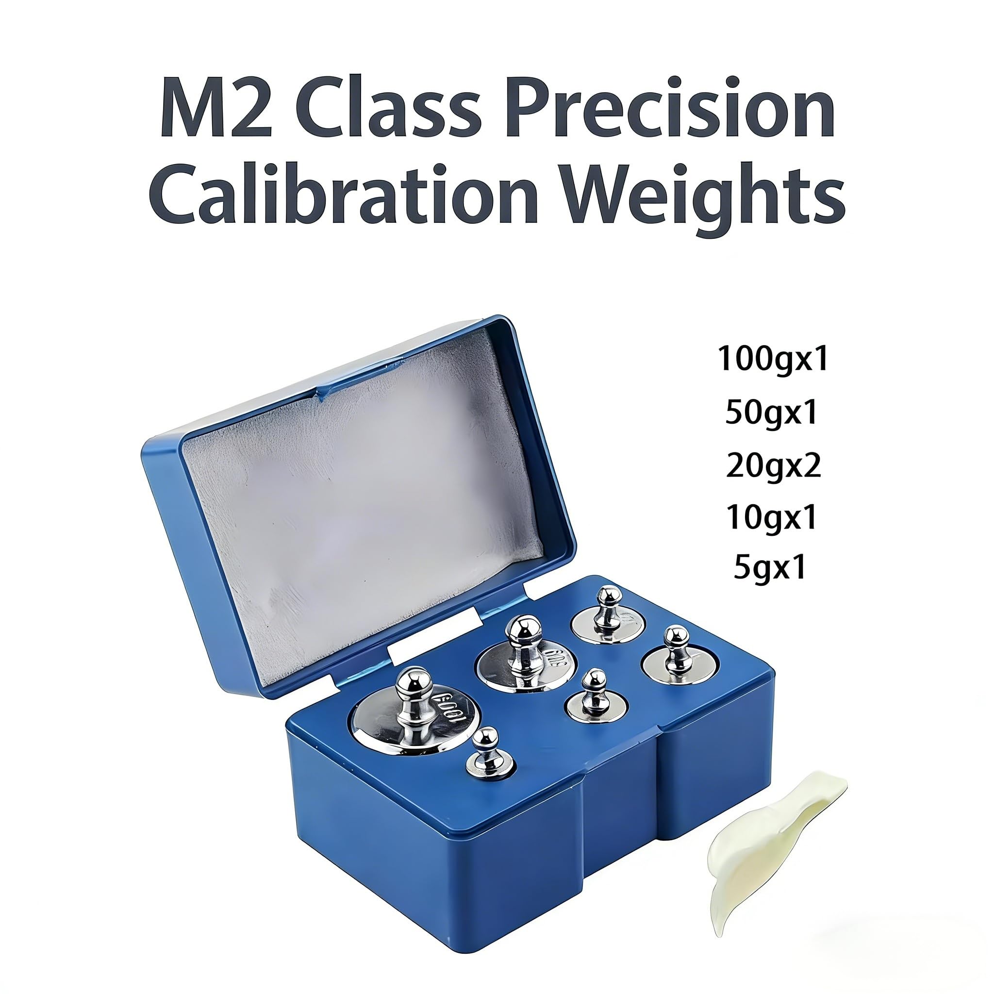 MAGIKON Steel Calibration Weight Kit, M2 Class 205g (100/50/20/10/5g) — Amazon image 4