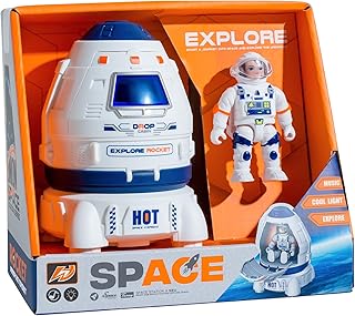 Wbzle Space Capsule Toys for Kids- Space Toys for Kids with Lights and Sound - Astronaut Toys, Fun Toy for Any Outer Space Adventure, Outer Space Toys Gift for 3 4 5 6 7 8