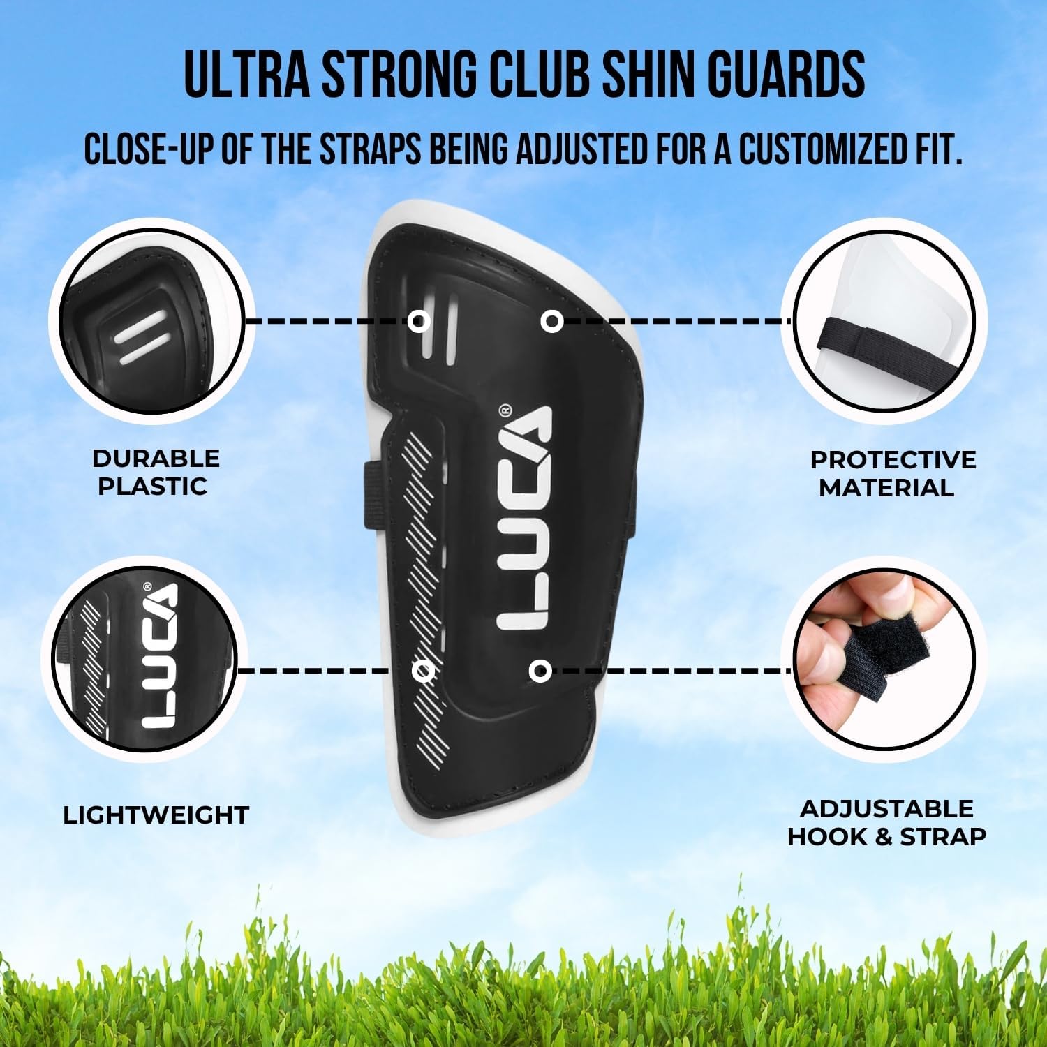 LUCA Soccer Shin Guards – Lightweight Protective Shinguards for Youth & Adults, Training & Match Play Boys, Girls, Men & Women - Image 4