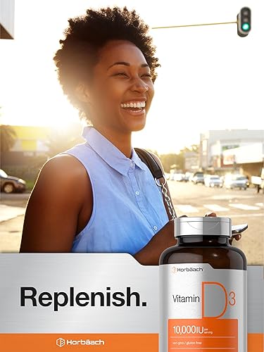 Miniatura 6 de Horbäach Vitamina D3 10000 UI | 500 cápsulas blandas | Suplemento sin OMG, sin gluten | Tamaño de valor | 250 mcg | Fórmula de alta potencia