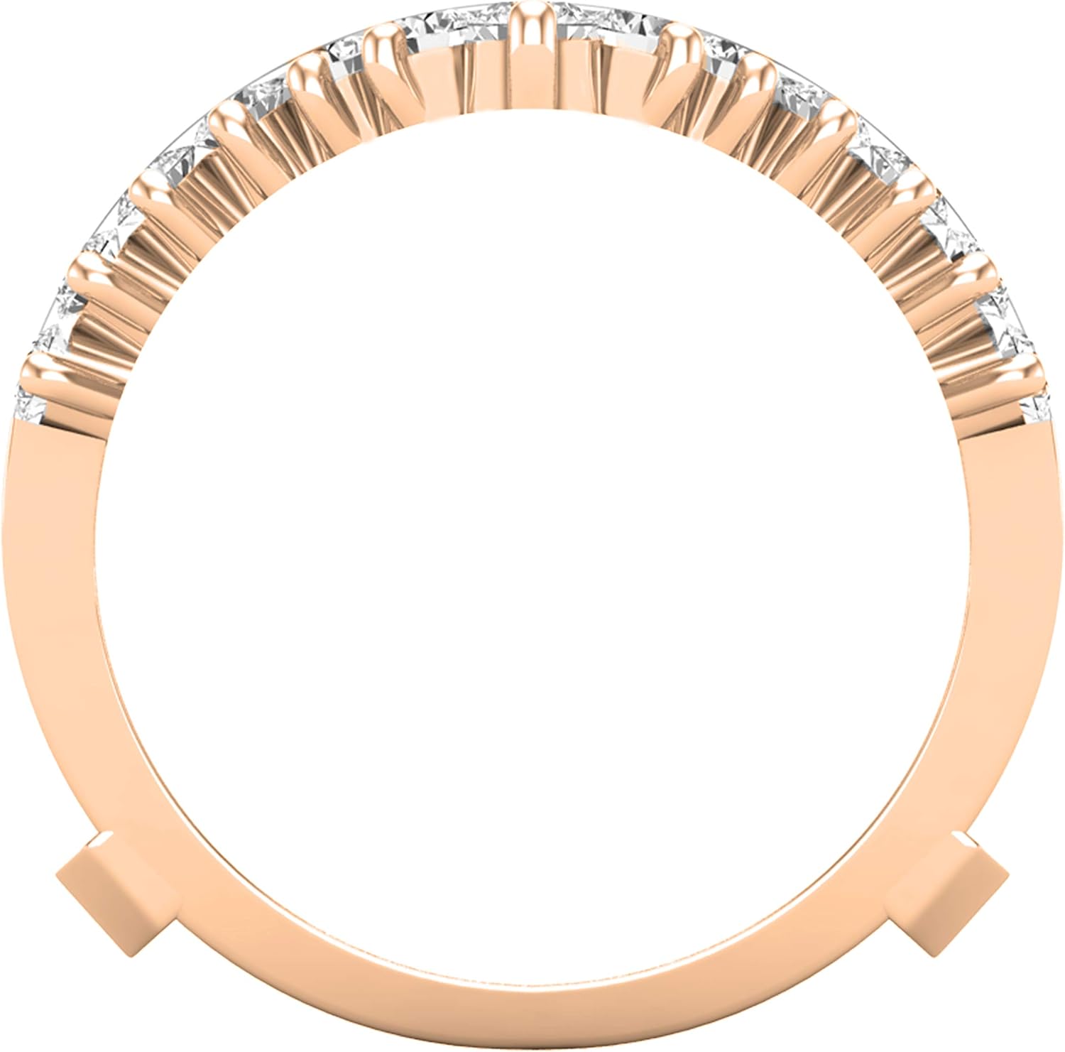 Dazzlingrock Collection 1.00 Ctw Round Gemstone Wedding Enhancer Guard Double Ring Band for Women in Real Solid Gold & Platinum