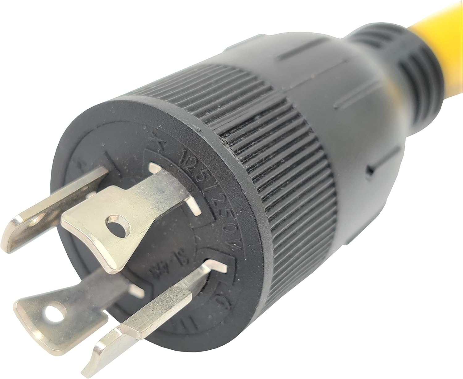 Parkworld 885866 Splitter L14-20P Male to (2) L14-20R Female, Locking 4-Prong 20 AMP Y Adapter Cord 3FT