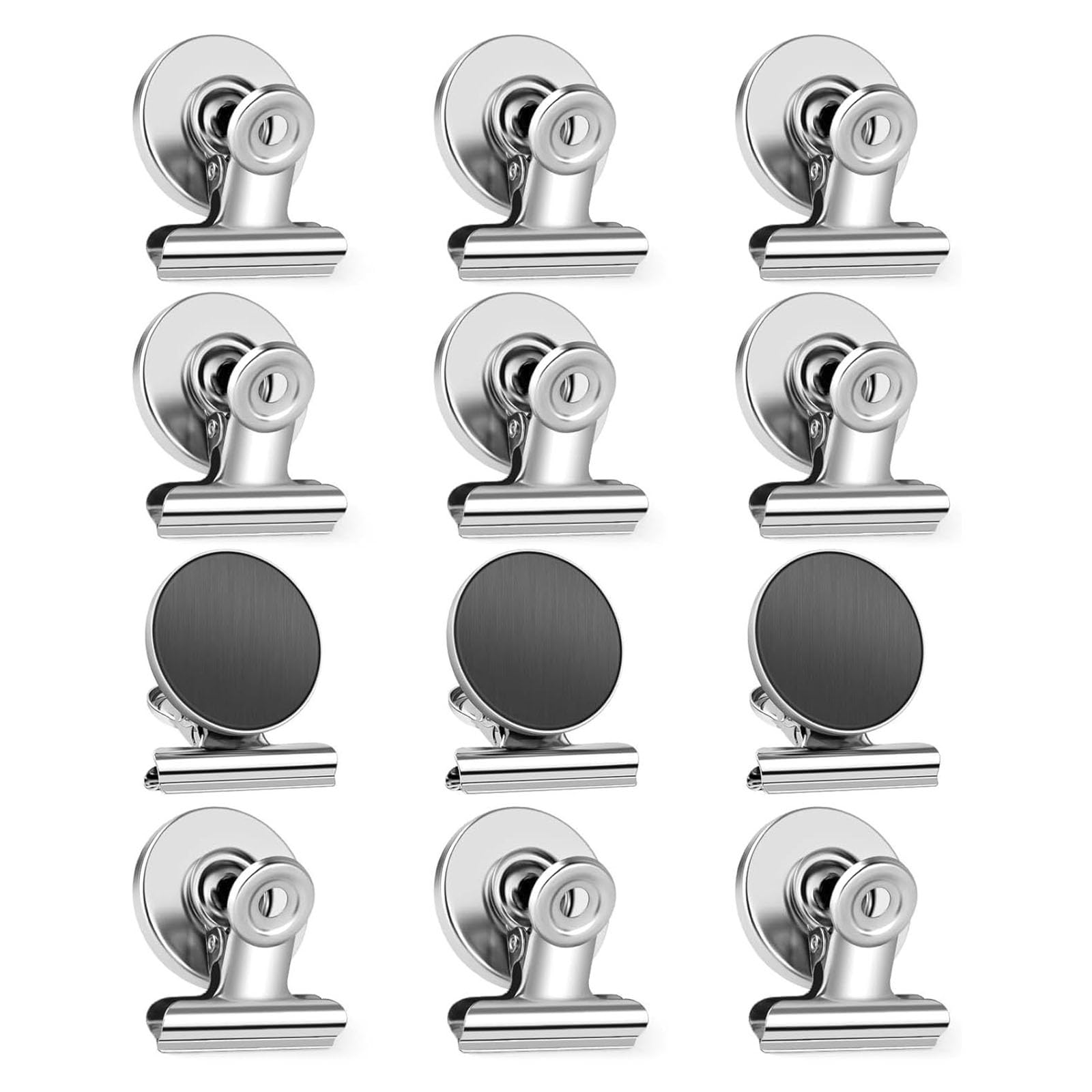 Elnwnnkc 12pcs Metal Fridge Magnets Strong Organize Clips Recipes Note Photos Display on Refrigerator Whiteboard Decors Colorful Fridge Magnets Clips