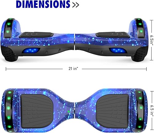 Miniatura 2 de UNI-SUN Self Balancing Scooter for Kids, 6.5" Two Wheels Scooter with Bluetooth and Lights for Girls Boys Kids Adults Azul