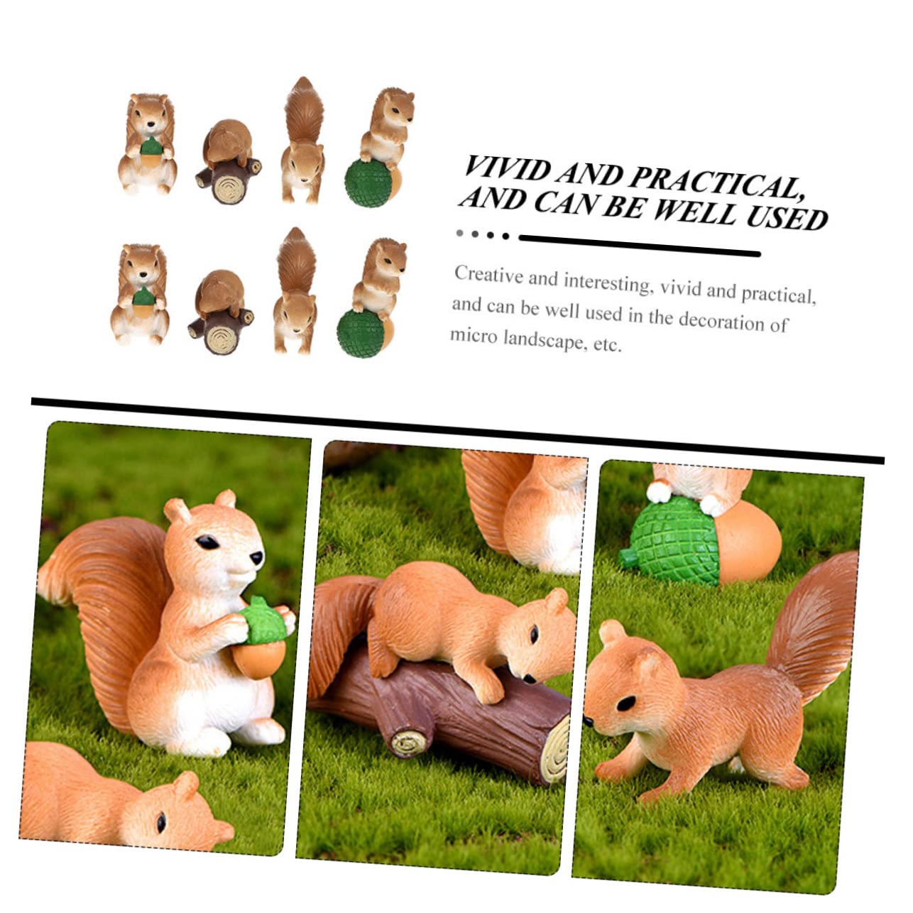 Tinoaly 50pz Mini Figure Scoiattoli, Adorabili Piccoli Scoiattoli