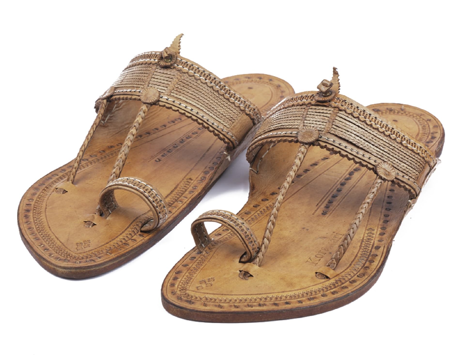 KORAKARI Mens Kapshi Kolhapuri Chappal Comfortable Flip Flops Slippers with Natural 7 Braids Leather Handcrafted Sandals Anti Slip Durable Traditional Footwear (UK-9) (B0BHJ6M4T8) Amazon Price History, Amazon Price Tracker