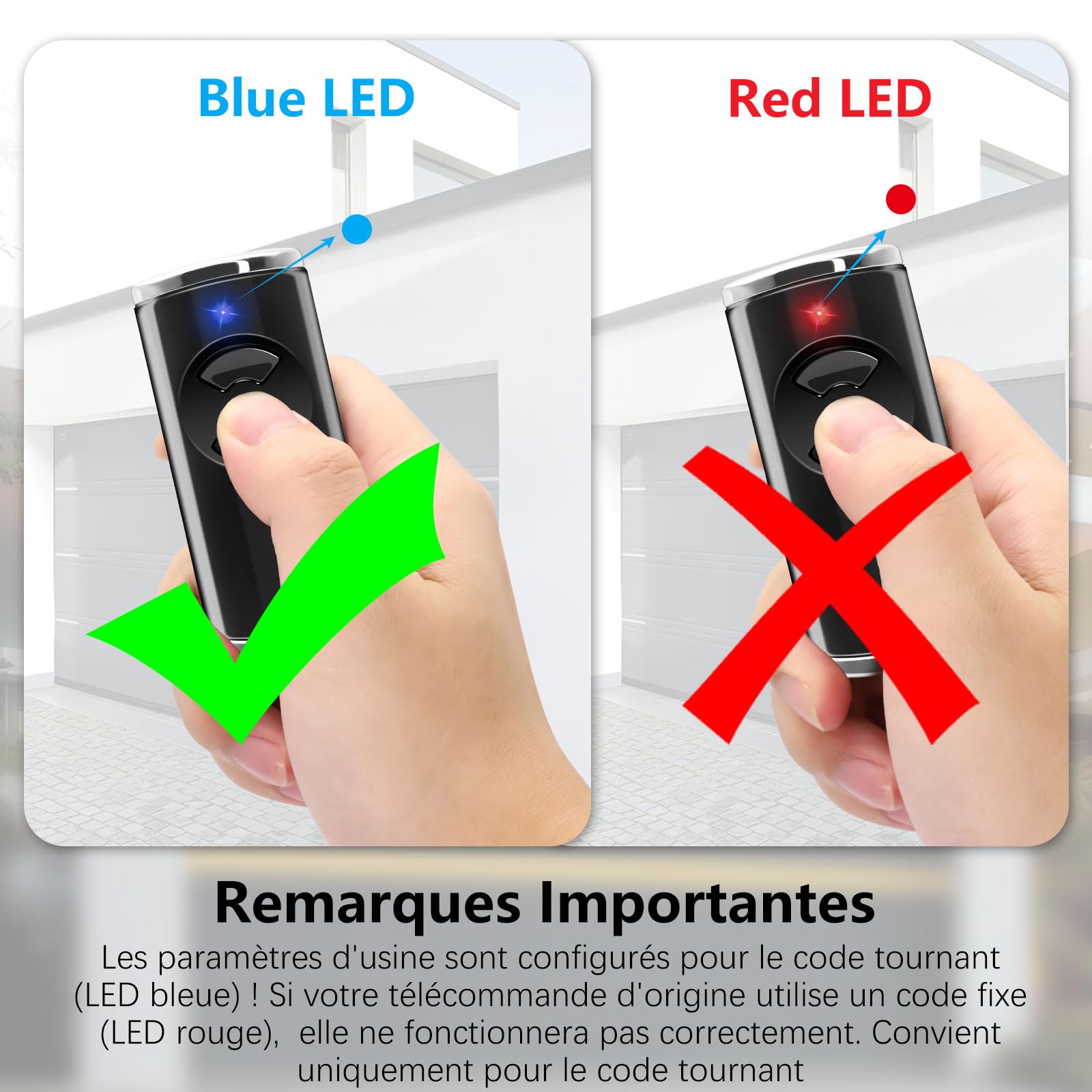 868,3 MHz Telecommande Portail pour HSE4 BS, Bip Portail Porte De Garage Compatible avec HSE-4-868-BS, HSE2-868-BS, HS4-868-BS, HS1-868-BS, HSS4-868-BS, HSP4-868-BS (2PCS-3 Canaux)