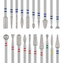 MelodySusie 20pcs Nail Drill Bits Set, 3/32 Inch Diamond Cuticle Nail Bits Kit for Nail Drill E-File, Manicure Pedicure Remover Tools for Acrylic Gel Nails, Salon Home Nail Care Supplies, Silver