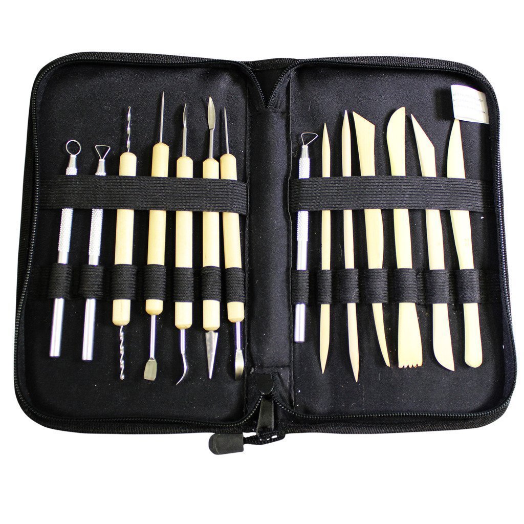 14 Pieces Wood Pottery Tool Set Wood Pottery Modeling Boxwood Sculpey Sculpture Clay Tools Set by Melhope