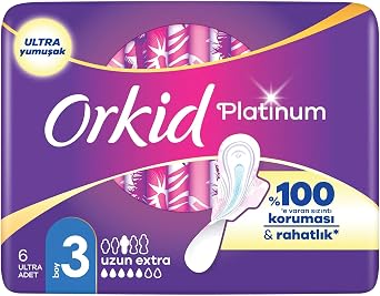 Orkid Platinum Hijyenik Ped Uzun Extra (Boy 3) 6 Adet