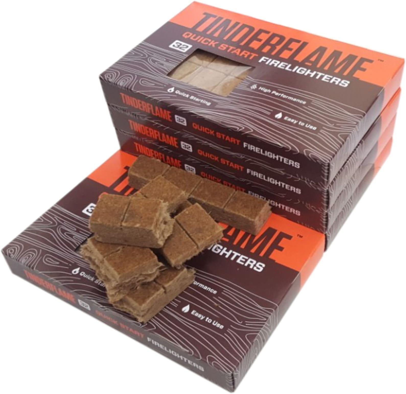 Tinder Flame FireLighters Quickfire Bulk Burners BBQ (32pc 1 Box)