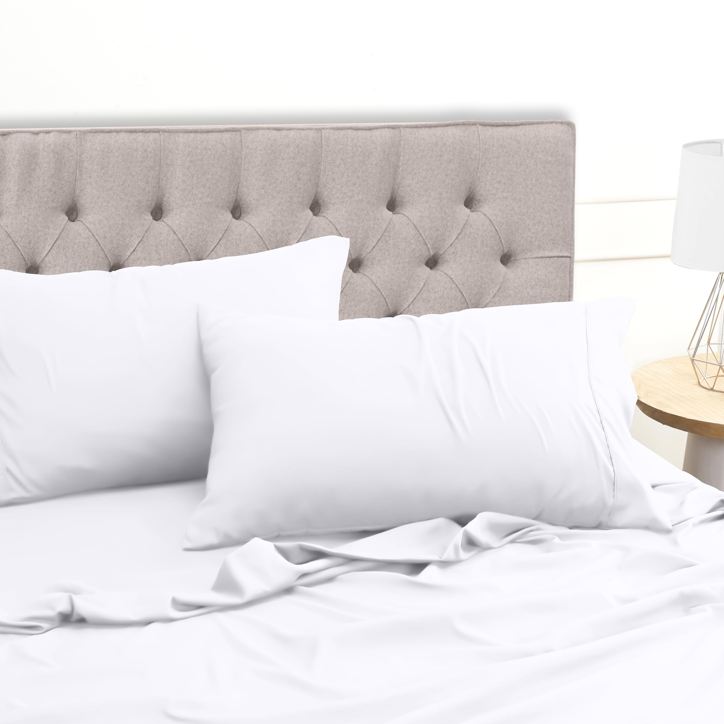 Utopia Bedding 4-częściowy zestaw prześcieradeł (180x200cm, Biały) - miękka szczotkowana mikrofibra - 1 prześcieradło płaskie, 1 prześcieradło dopasowane i 2 poszewki na poduszki 50x75