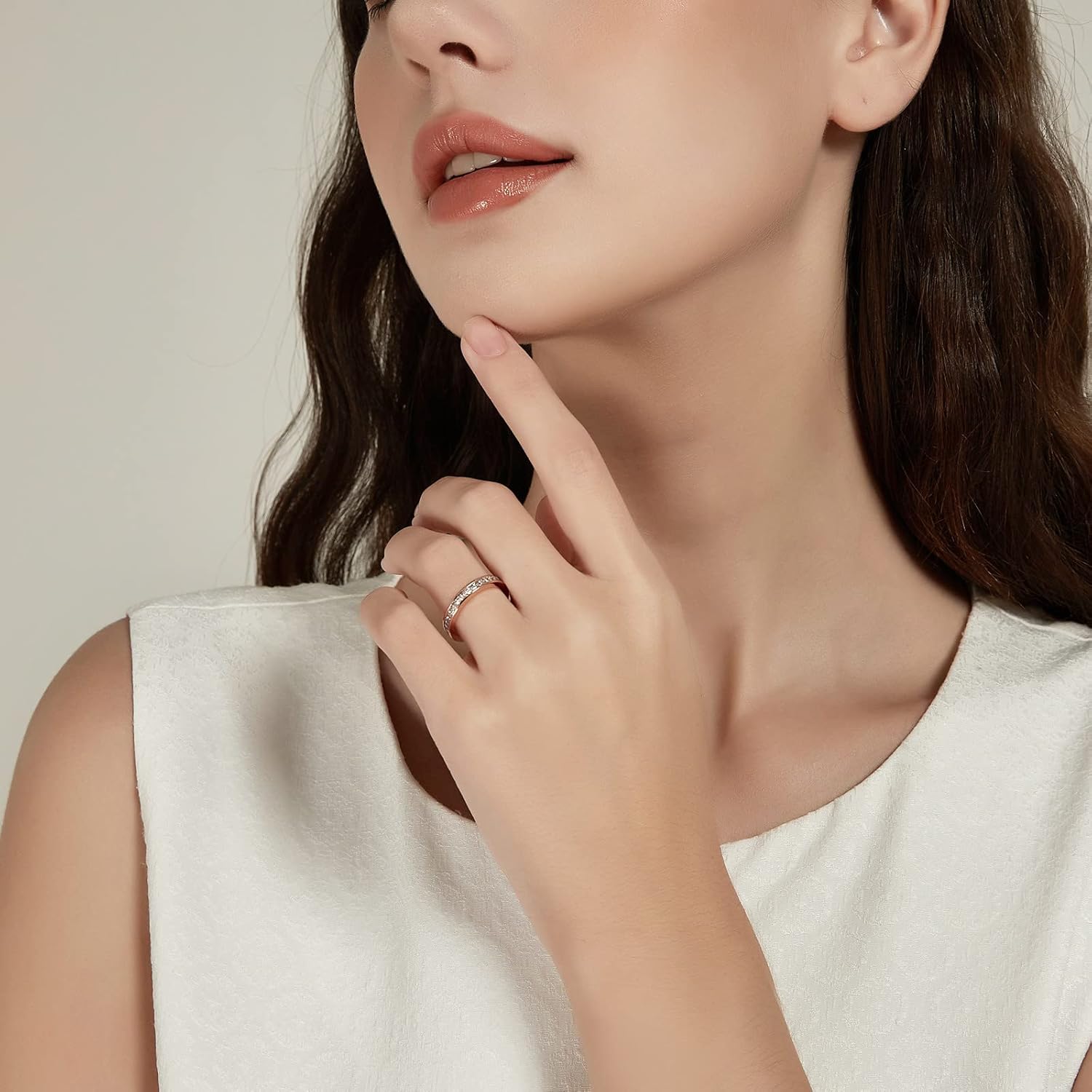 SHINYSO Wedding Band for Women Princess Cut Cubic Zirconia CZ Ring Eternity Band Engagement Stacking Promise Rings for Her Size 4-10 - Image 4