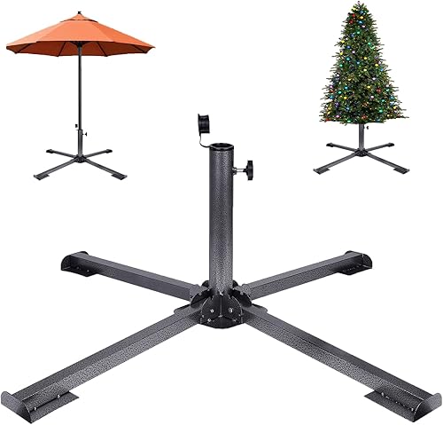 Soporte plegable para sombrilla de patio, ajustable, portátil, de hierro templado, resistente