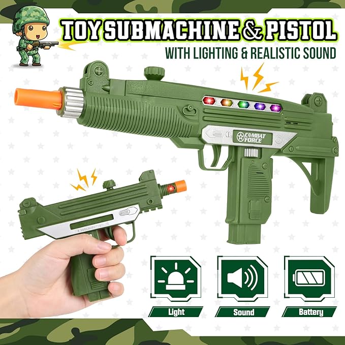 Disfraz militar GIFTINBOX para niños, 15 piezas set soldado miniatura 4