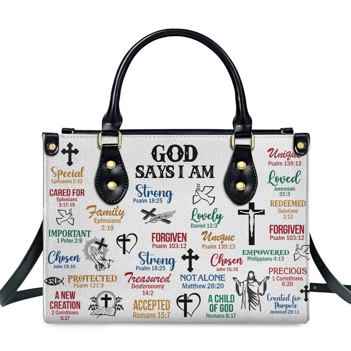 Jesuspirit Leather Handbags For Women - Bible Bags, Religious Bag - Christian Gifts For Women - Mothers Day Gifts