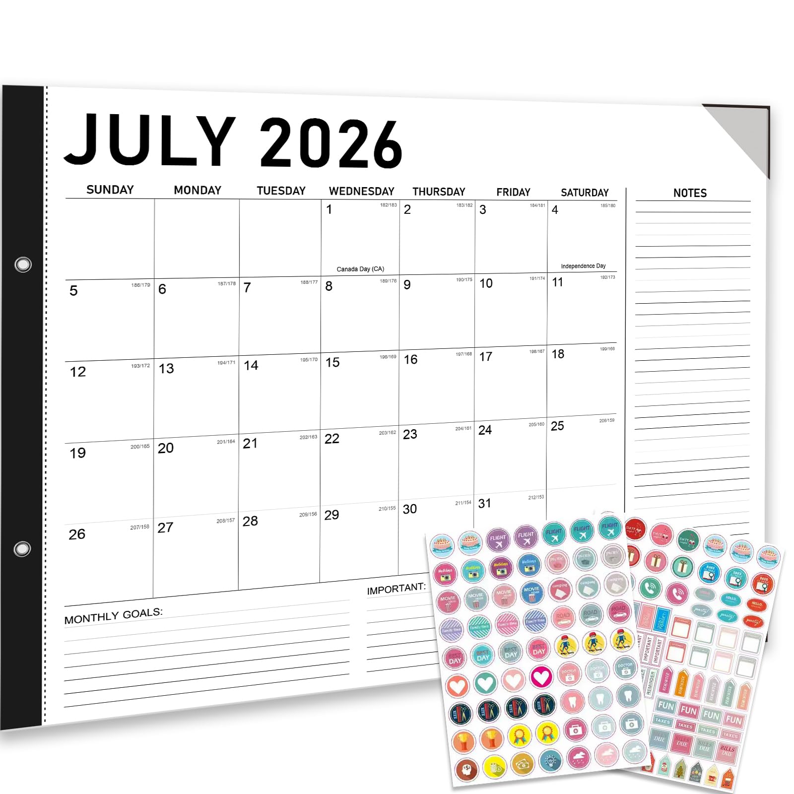 Dayvorax 2026-2027 Desk Calendar